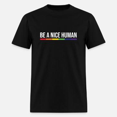 a Nice Human Pride Rainbow Line TShirt 